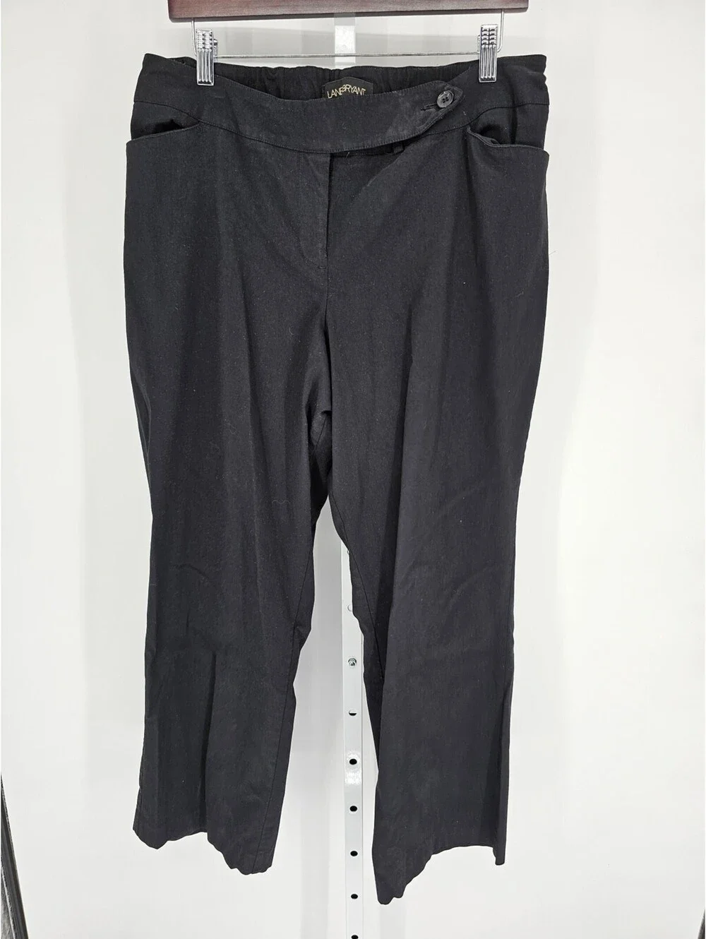 Lane Bryant Womens Sz 16 Average Classic Solid Black Dress Pants Straight Leg